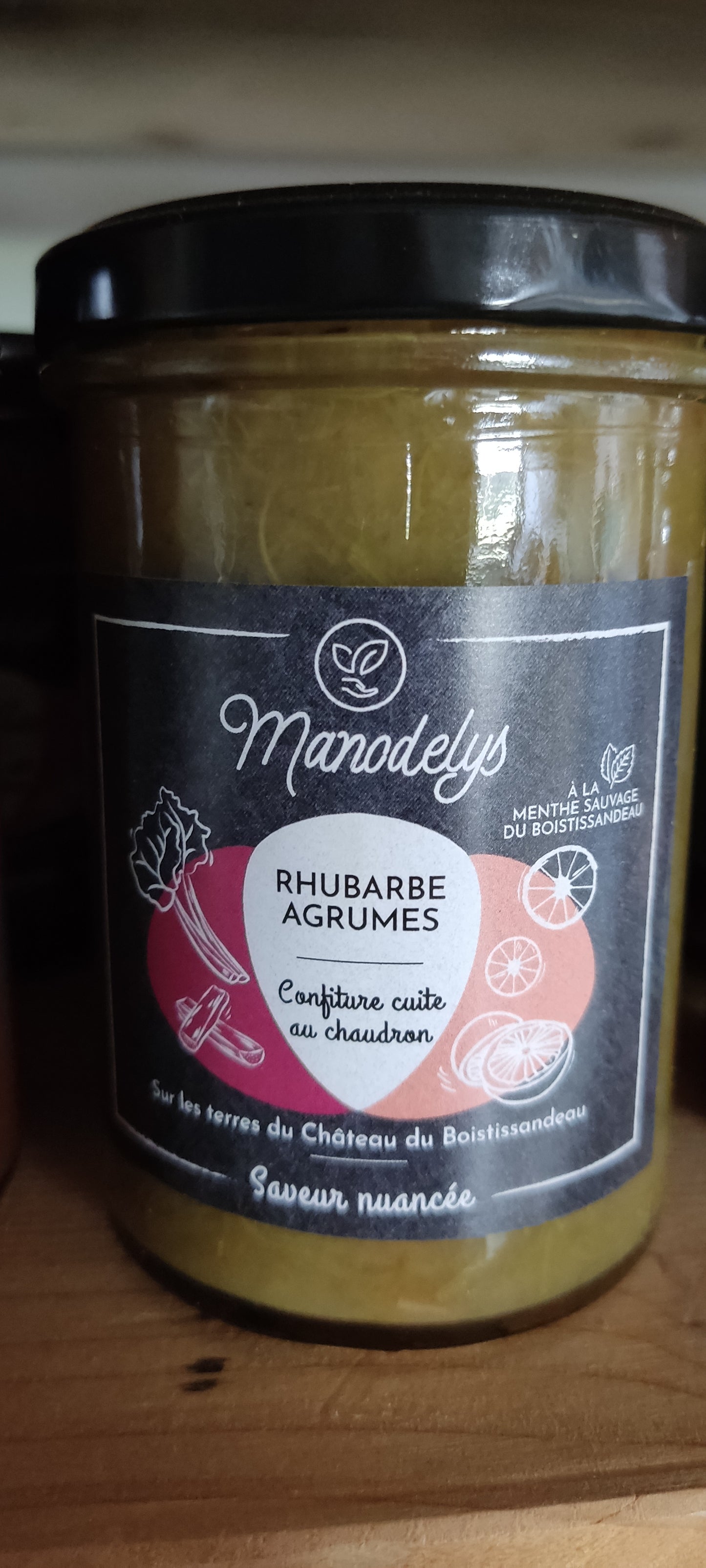 Confiture rhubarbe agrume - 230g - Les jardins du Bois-Tissandeau