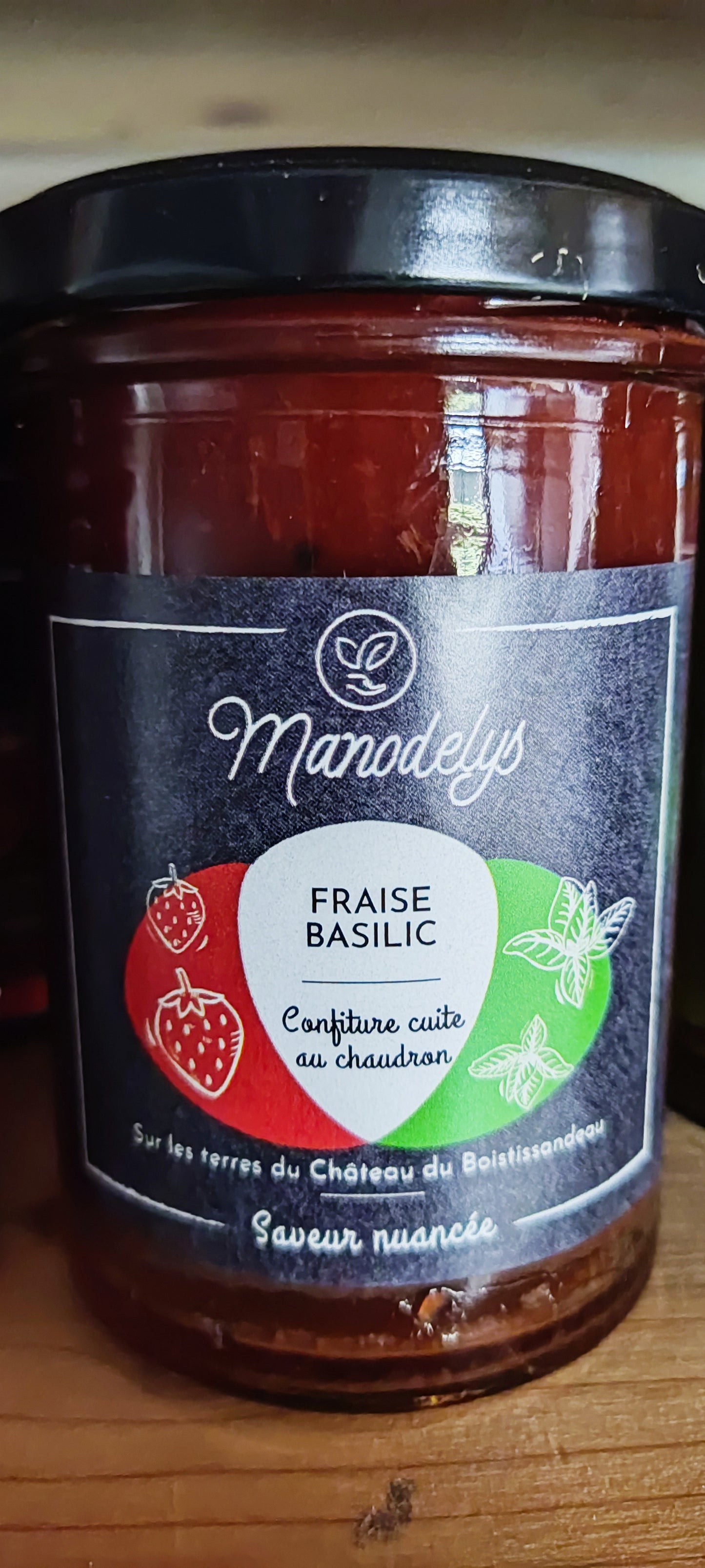 Confiture fraise basilic - 230 g - Les jardins du Bois-Tissandeau