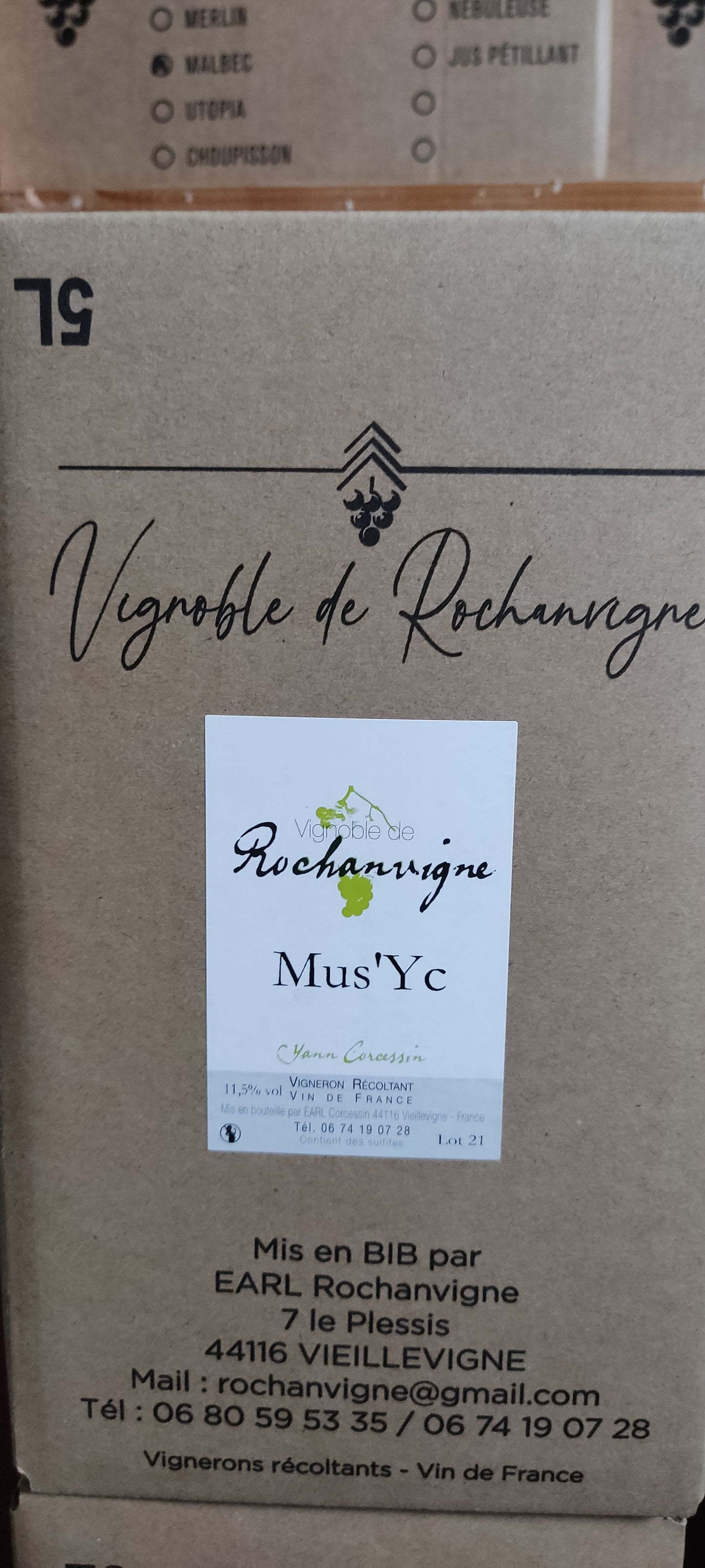 Vin blanc du vignoble Rochanvigne - Bib de 5 litres