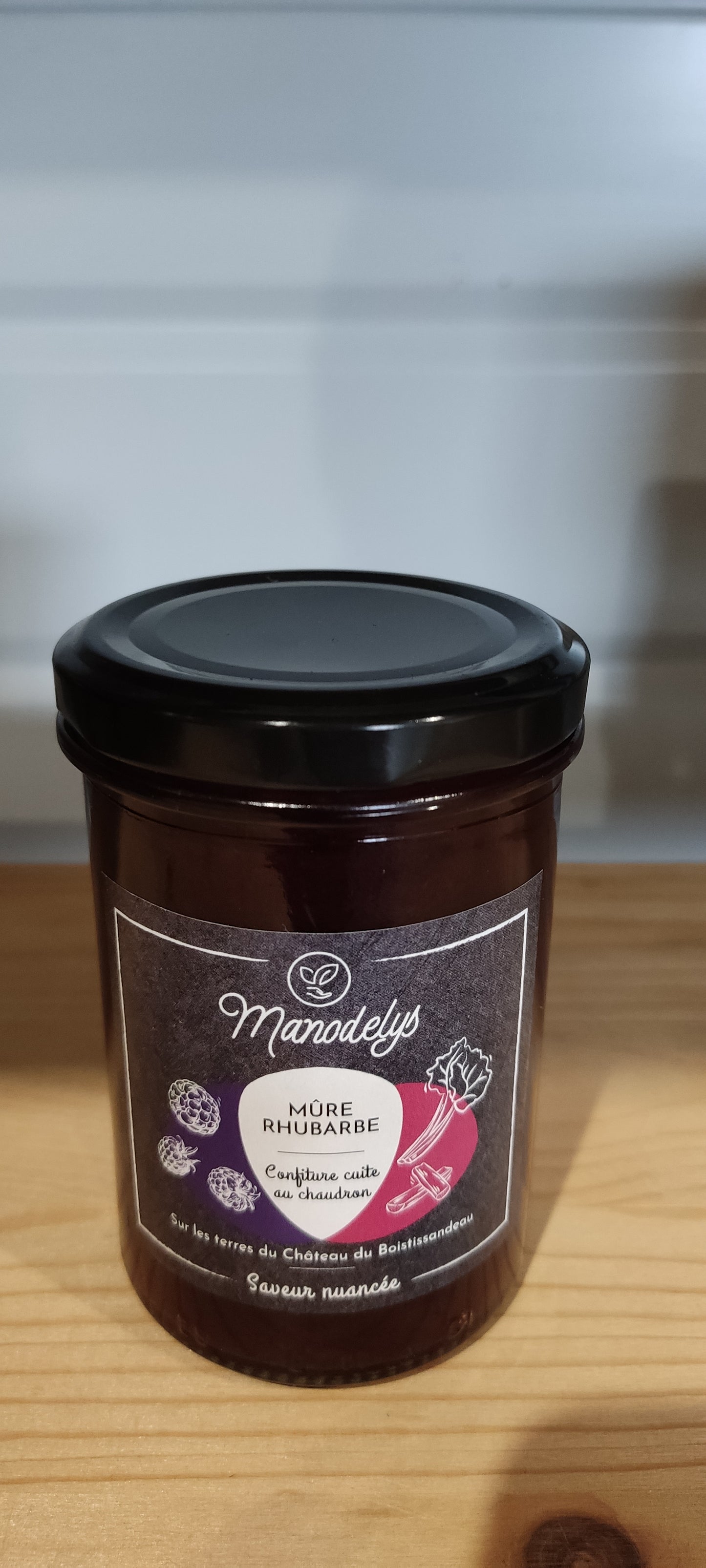 Confiture mûre et rhubarbe - 230 g - Les jardins du Bois-Tissandeau