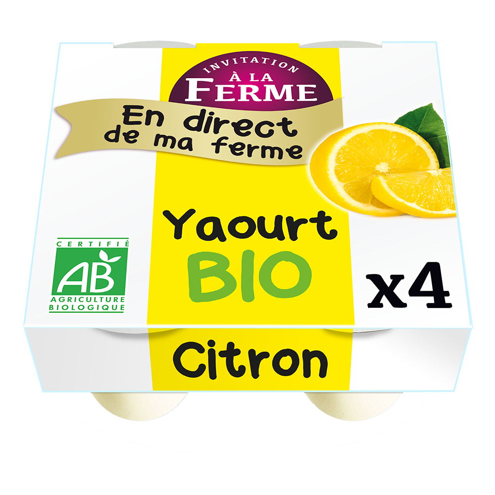 Yaourt bio au citron - 4 x 125 g