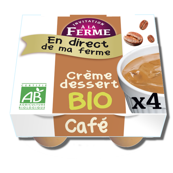 Crème dessert bio au Café équitable - 4 x 100 g