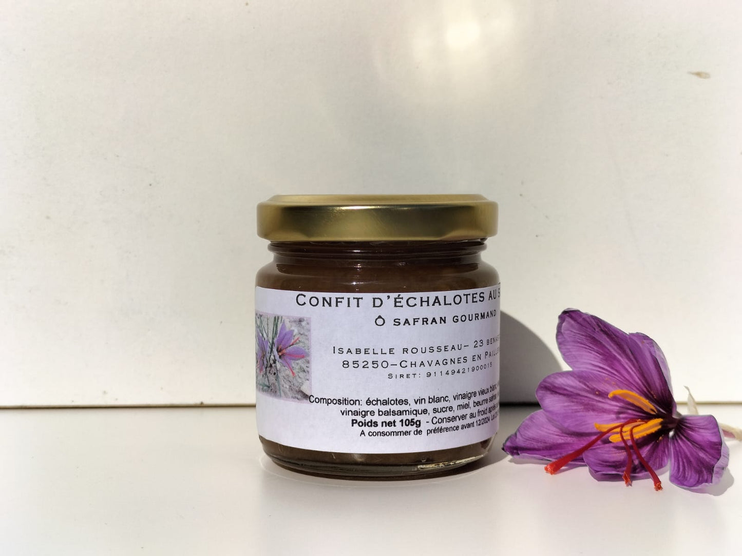 Confit d’échalotes au safran bio - 105 g