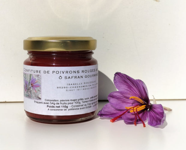 Confiture de poivrons rouges bio au safran bio - 110 g