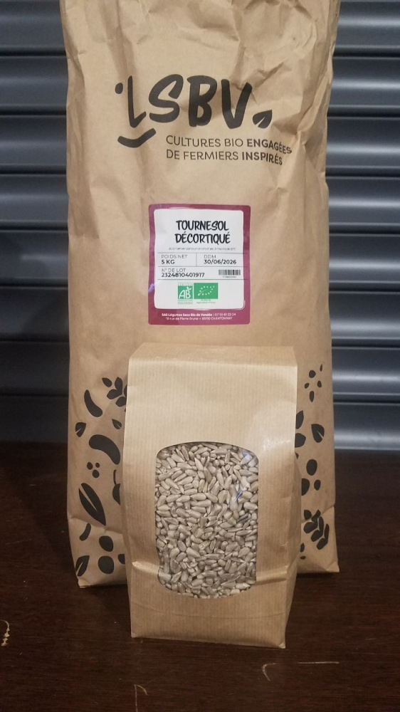 Graines de tournesol sèches décortiquées bio - 500 g