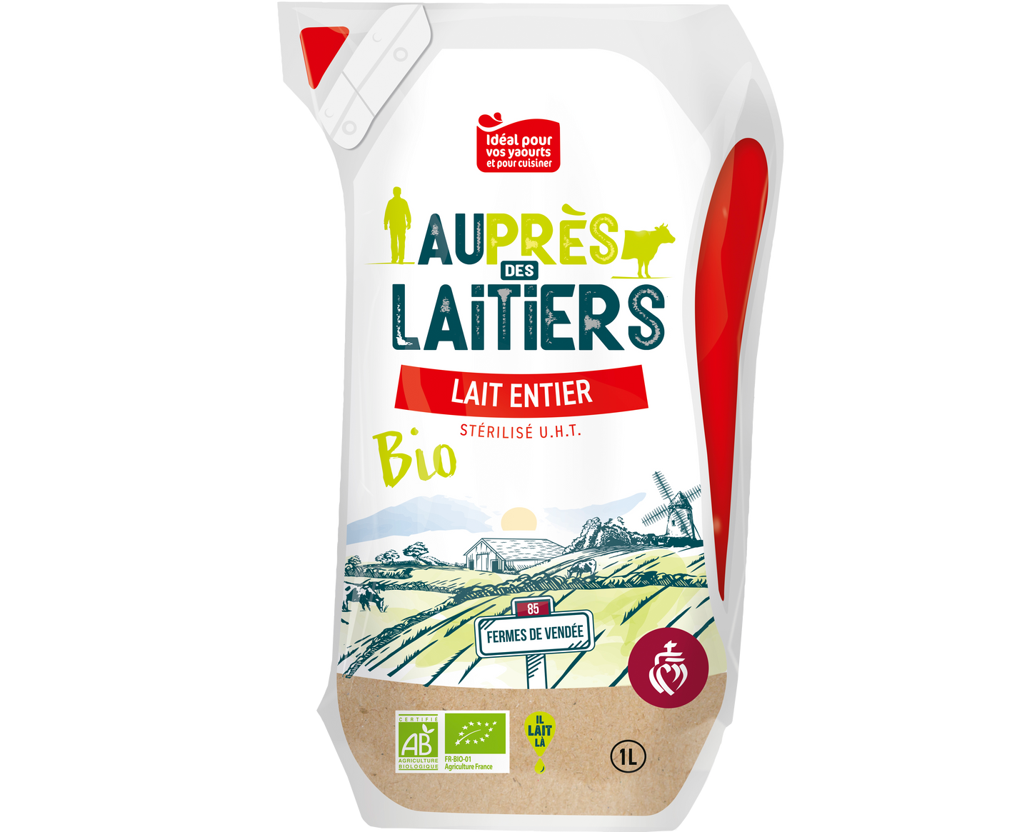 Lait entier bio - Poche de 1 litre