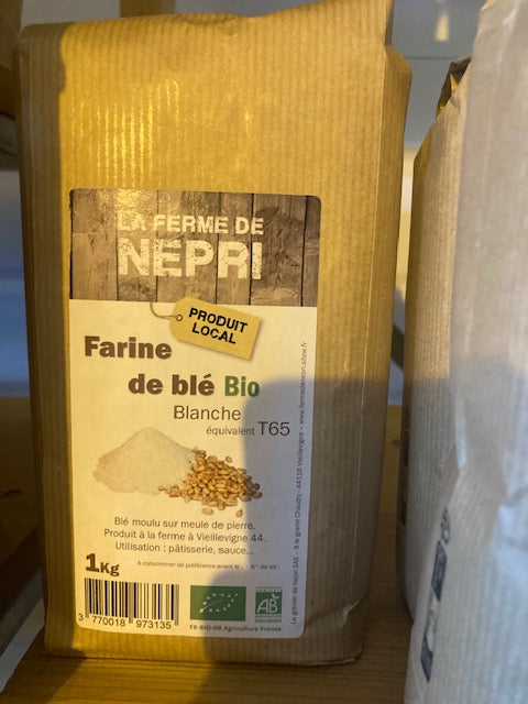 Farine de blé Bio T65 (blanche) - Sachet de 1 kg