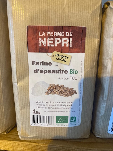 Farine d'épeautre bio - T80 - Sachet de 1 kg