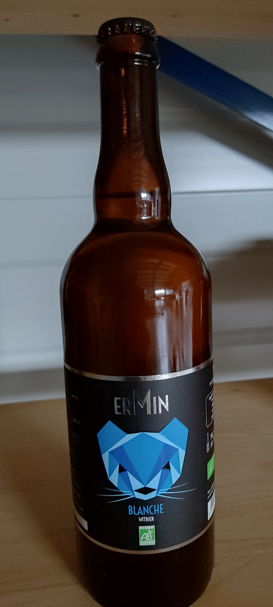 Bière artisanale blanche bio Ermin - 33 cl - En lot