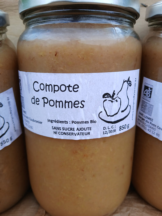 Compote de pommes bio - 850 g - Bocal consigné