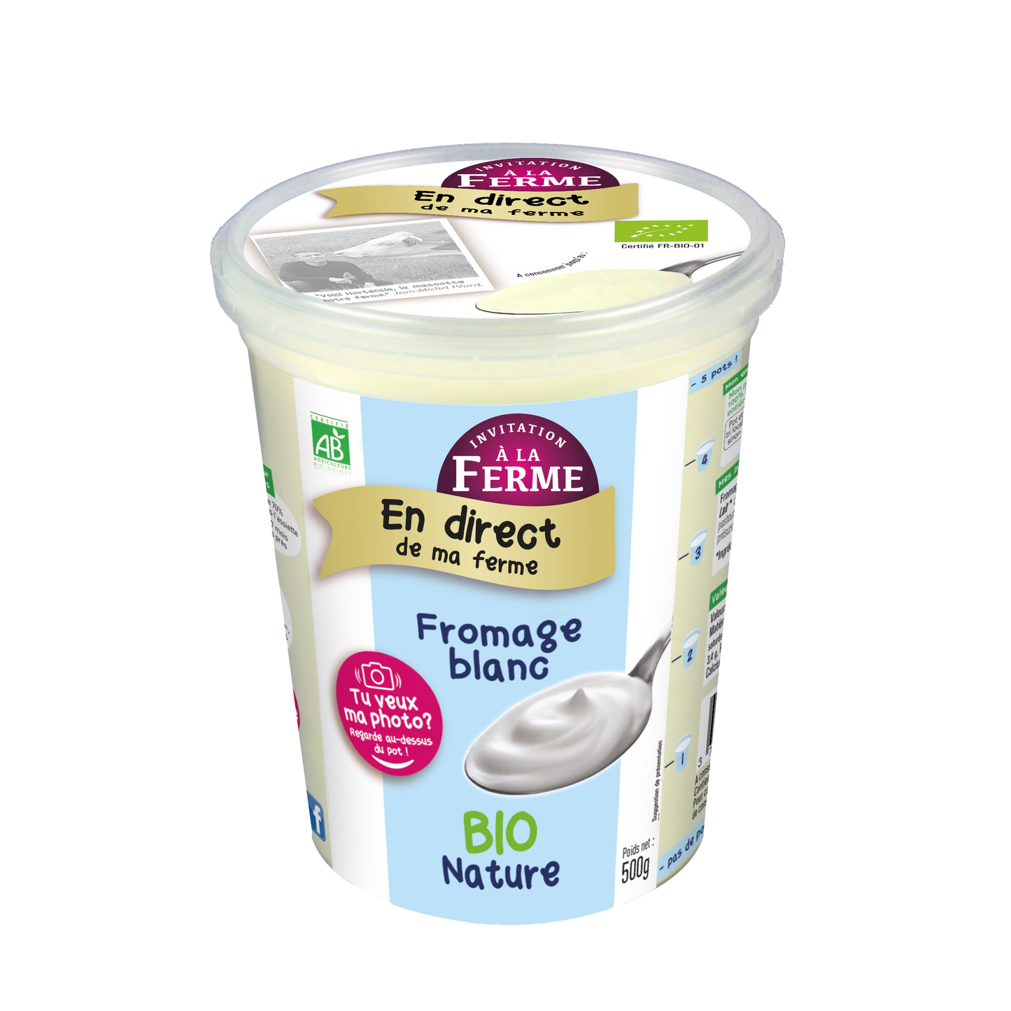 Fromage blanc bio nature - Pot de 500 g