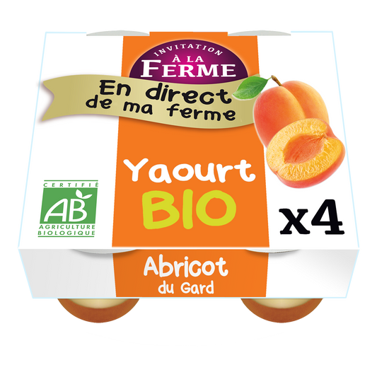 Yaourt bio à l'abricot du Gard - 4 x 125 g