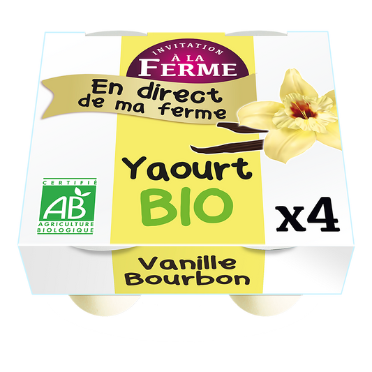 Yaourt bio à l'extrait de vanille de bourbon - 4 x 125 g