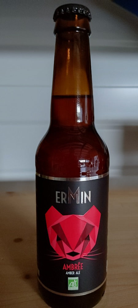 Bière artisanale bio ambrée Ermin - 33 cl