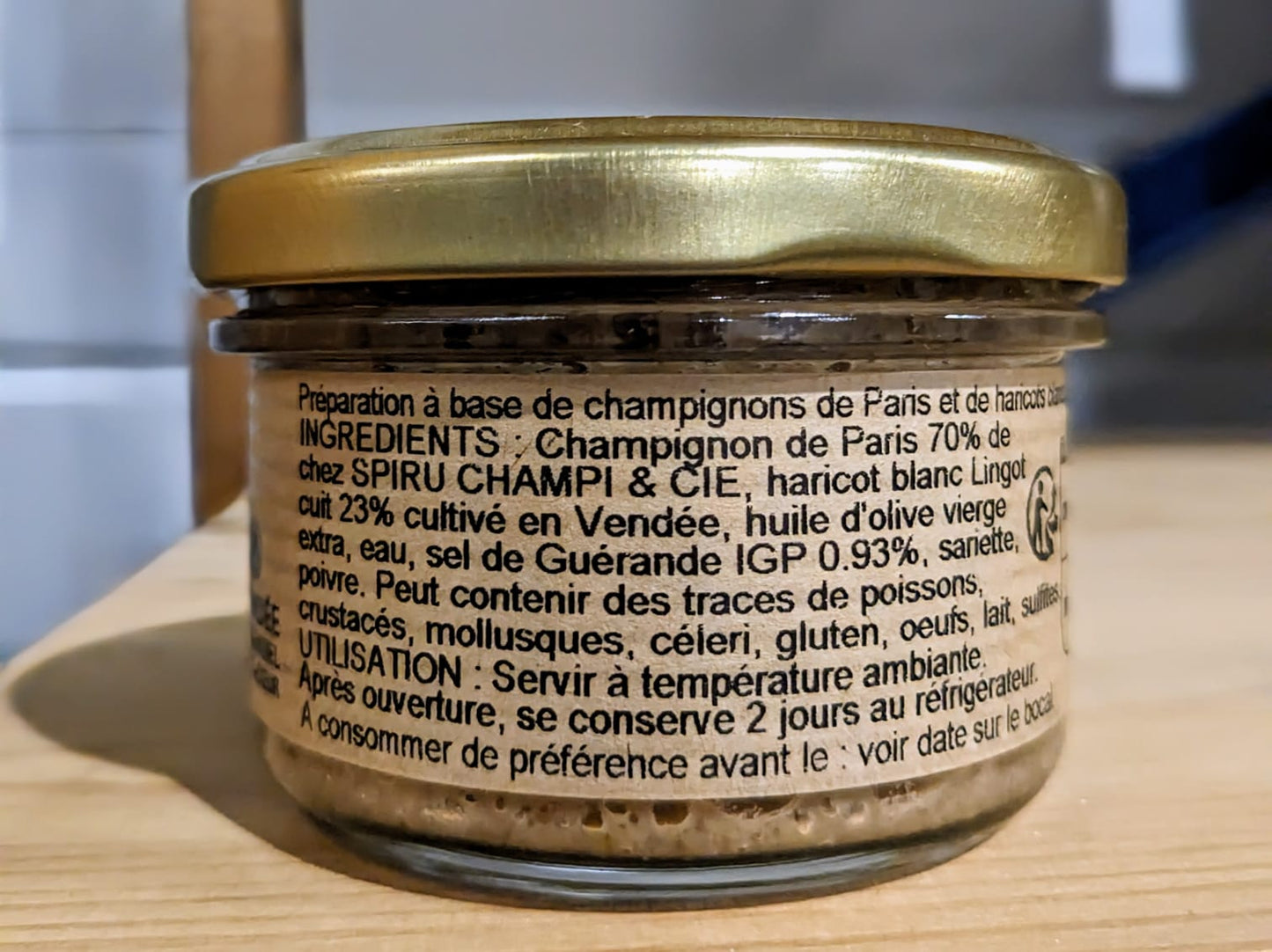 Tartinade champignons de Paris bio et haricots blancs lingots bio - 90 g