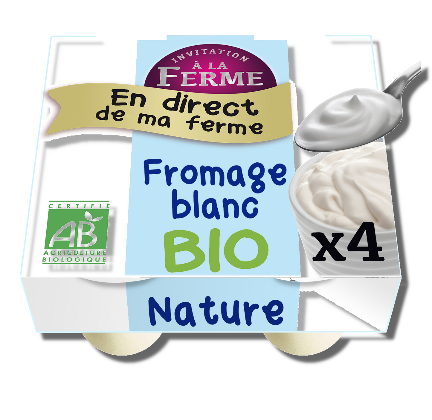 Fromage blanc bio nature - 4 x 100 g